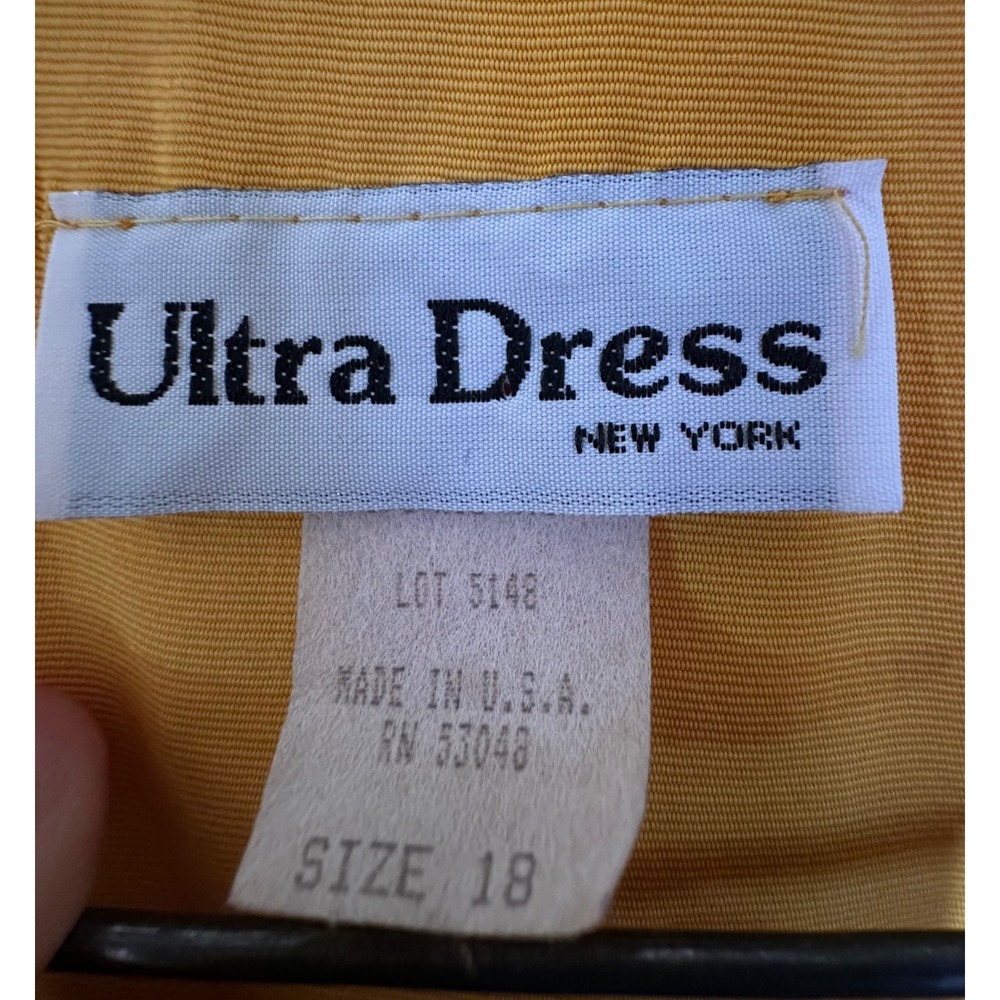 NWT Vintage Ultra Dress New York Yellow/Black Polka Dot Skirt 2pc Set Size 18 - Picture 8 of 10